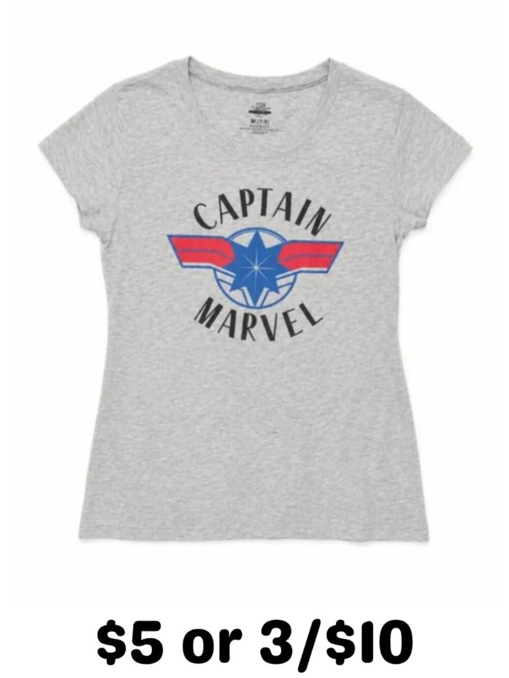 Soft Gray Tee - Captain Marvel